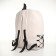 School backpack of textiles on a zipper, 3 pockets, white color