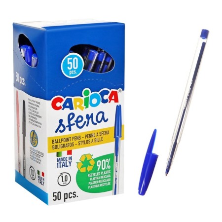 Ballic pen, carioca "sfera", 1.0 mm node, smooth letter, with care for nature, blue
