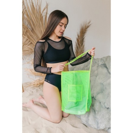 Bag Schoper beach, grid, 41x32x26 cm, green color-10