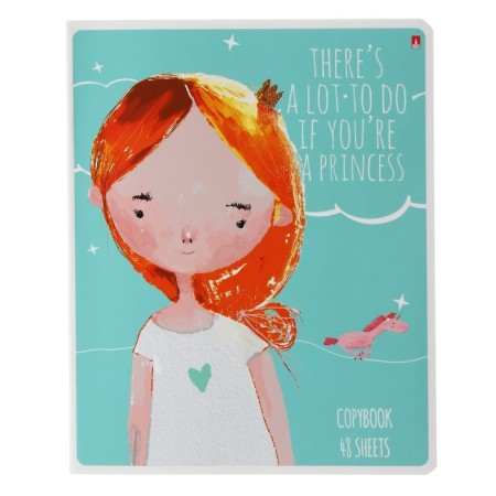 Notebook of 48 sheets in the Young Princess cage, covered cardboard, matte lamination Soft Touch, mix-2