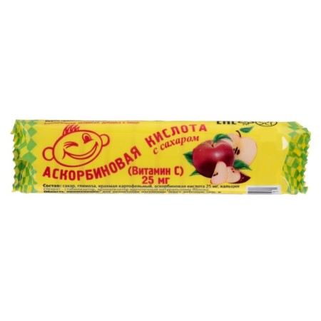 Ascorbic acid with sugar, apple, 10 pcs 3 g