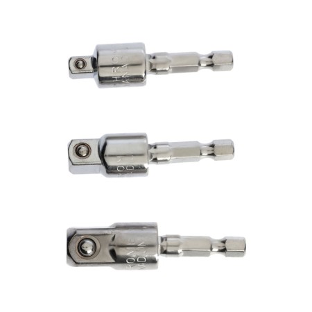 A set of hinge adapters for the screwdriver tundra, CRV, 1/4 - 3/8 - 1/2 ", 52 - 57 mm, 3 pcs.-1