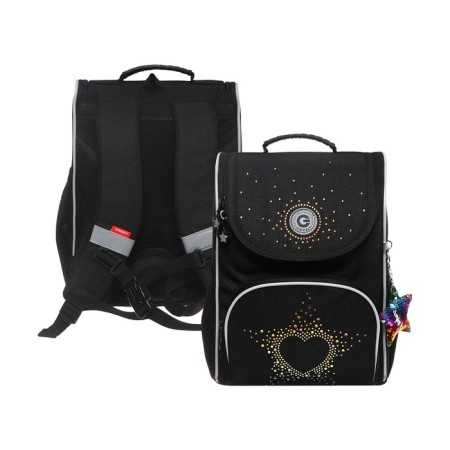 School standard, 33 x 25 x 13 cm, Grizzly, + bag for shoes, black
