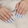 Patching nails, 24 pcs, ballerina shape, blue color