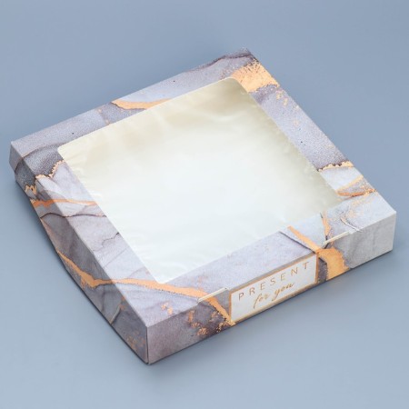 Confectionery packaging, a box with lamination "Marble", 20 x 20 x 4 cm