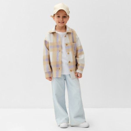 Children's shirt kaftan insulated, size 30 (98-104 cm), beige-1