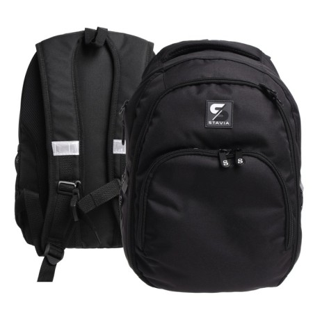 Youth backpack, 42 ​​x 31 x 13 cm, ergonomic back, Stavia "megapolis", black