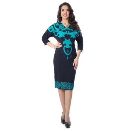 Female dress, size 42, blue, turquoise color