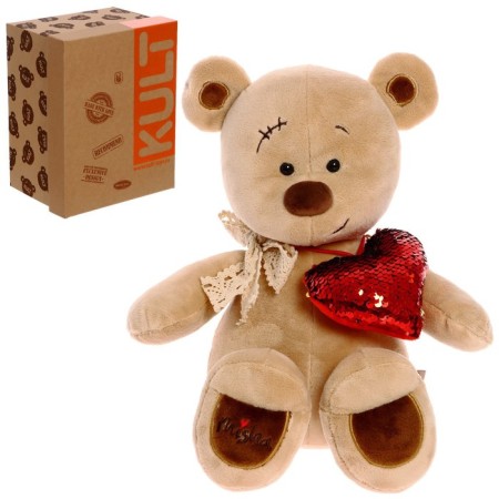 Soft toy "Bear Misha with the heart", 30 cm