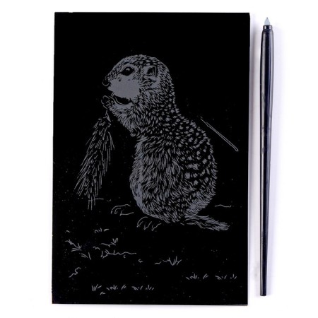 Engraving 10 × 15 cm, cubs "gopher" (gold)-2