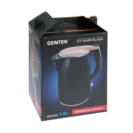 Electric kettle Centek CT-0025, metal, 1.8 l, 2000 watts, black-8