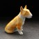 Porcelain figurine "Bulterier", red-white, 9x5 cm