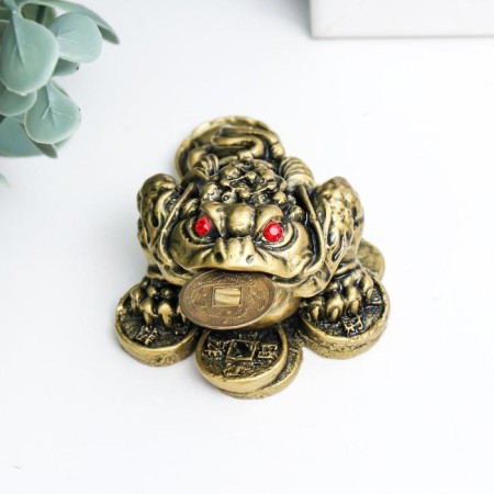 NECKE Bronze "Toad on Coins" 4 x 7 x 5.5 cm