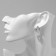 Earrings with the removable element "Transformer" circle, white color in silver