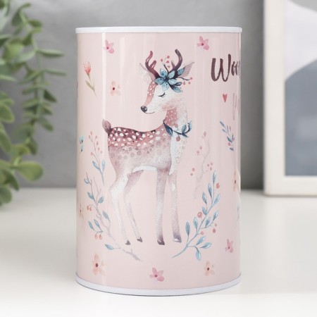 Piggy bank Metal "Elephant/Deer in colors" MIX 8x8x12.5 cm-3
