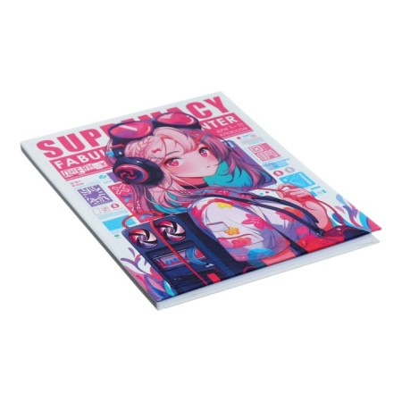 Universal diary for grades 1-11 anime. Girl on a magazine, hard cover, glossy lamination, 40 sheets-1