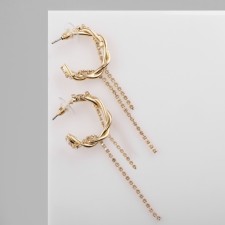 Hanging earrings with rhinestones 