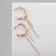 Hanging earrings with rhinestones "Rings" with pendants, white color in gold