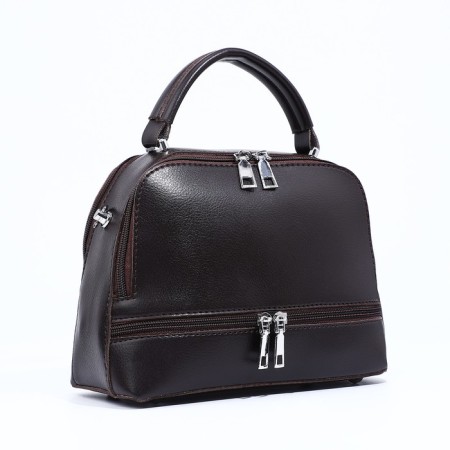 Cross-Bodi Bag on a zipper, the color is dark brown-2