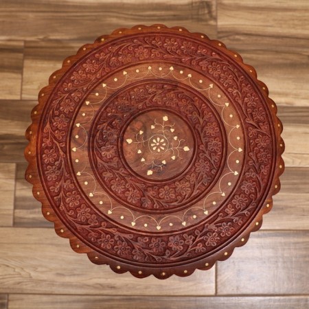 Interior table "circles" wood 38*38*79 cm-4