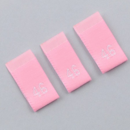 Textile strip "46", 4.6 x 1.1 cm, pink color-1