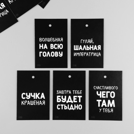 Cardboard "Black Humor" set 10 pcs (5 types) 4x6 cm