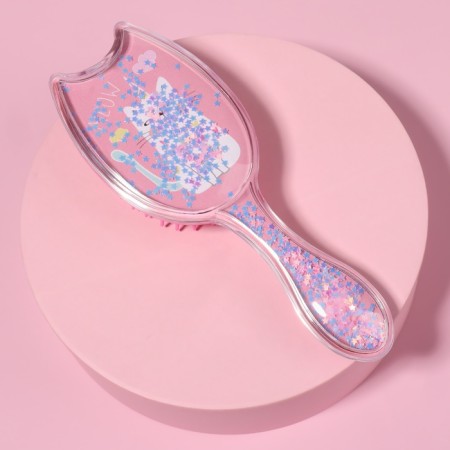 Comb - shaker, 16 (± 1) × 6 cm, pink color-3