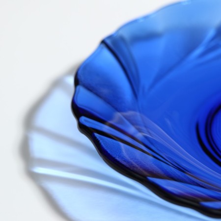 Plate flat Sea Brim, d = 21 cm, glass, blue color-2