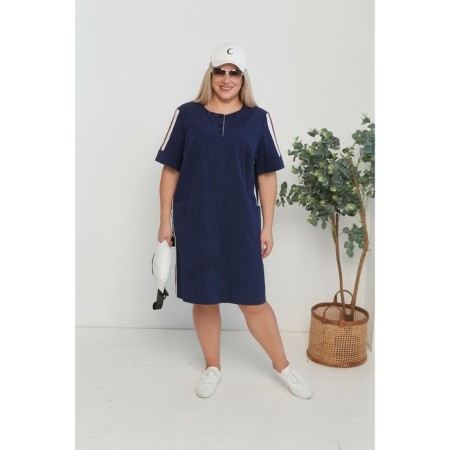 Women's dress, size 54, dark blue color-2