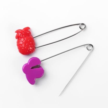 Bulavka English "fruits", safe, 50 mm, 10 pcs, color mix-1
