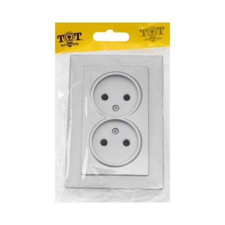 Double Tot Matte Glass, 10 A, hidden, without salary, glass, silver-4