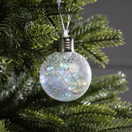 Christmas ball "Ice ball" d = 8 cm, 1 led, lr44x3 (in the set), glow warm white-1