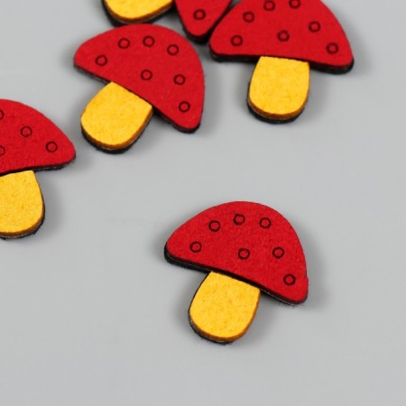 Decor for creativity claims. suede "mushrooms-Mukhomorniki" mix 2.3x2.4 cm