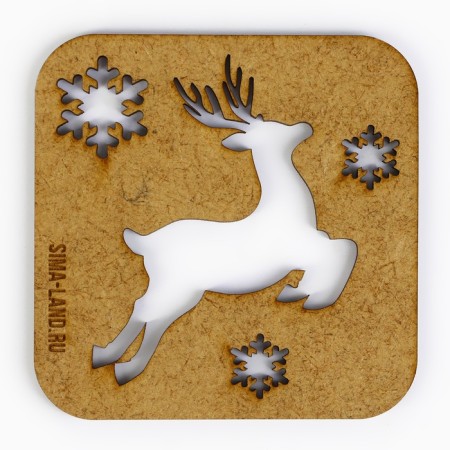 New Year. Standing under the mug "Deer", XDF, 9x9 cm-2