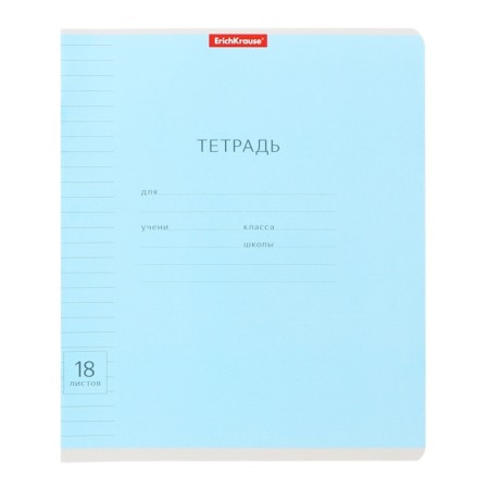 A notebook of 18 sheets in the Erichkrause line "Visio classic", cover coated cardboard, an offset block 100% whiteness, mix-4