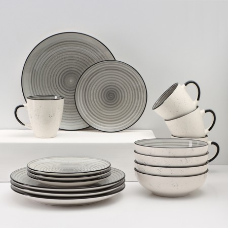 Elrington ceramic dishes. Graphite breeze ", 16 items