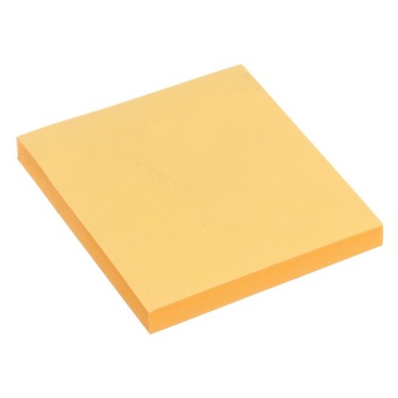 Block with a sticky edge of 76 mm x 76 mm, 80 sheets, fluorescent, orange