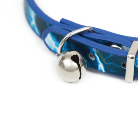 Collar "thunderstorm", artificial leather, 31 x 1 cm, mix of flowers-3
