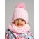 Children's Knitted kit for girls: hat and snood, size 46, light pink color