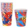 A set of paper utensils, on 6 people "Happy Birthday", a man spiderman