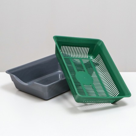 Deep toilet with a mesh of 36 x 25 x 9 cm, green/gray-3