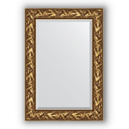 Mirror with fatset in the baguette frame - Byzantium gold 99 mm, 69 x 99 cm, evoForm