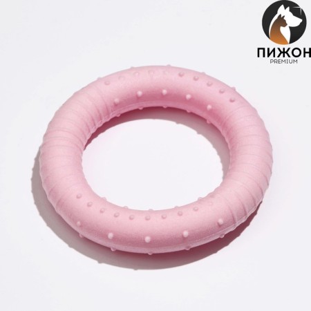 Toy floating for dogs "hoop" Piggon Premium, foamed tpr, 8 cm, pink