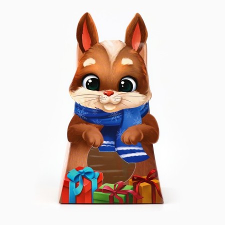 Folding box with the Bunny window, 9 x 16.5 x 6 cm, New Year-1