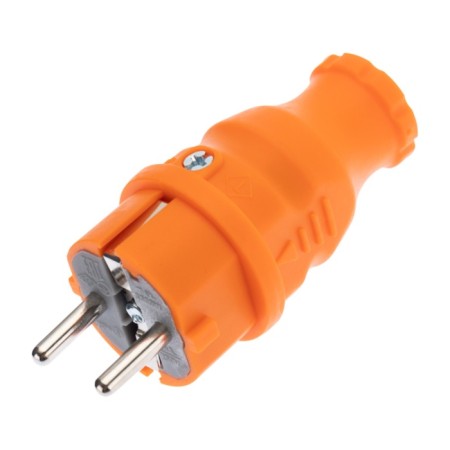 Direct moisture -proof plug, c/s, 16 a, ip44, orange rubber rexant