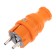 Direct moisture -proof plug, c/s, 16 a, ip44, orange rubber rexant