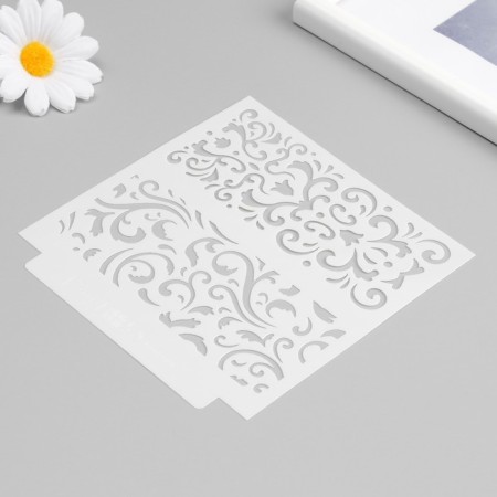 Stencil of the background plastic "monogram" 13x13 cm-4