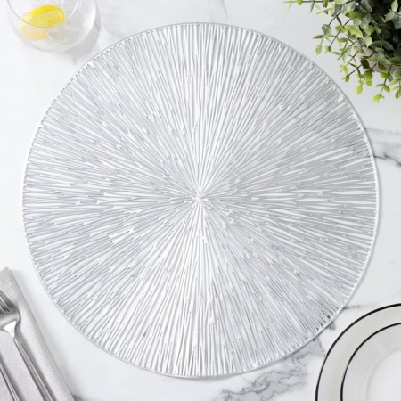 Set of serving napkins on the table “Shine”, d = 38 cm, 4 pcs, silver color