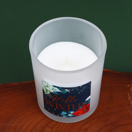 New Year's candle in a glass "Hello Winter", aroma spruce cones, 7 x 7 x 8.5 cm.-3