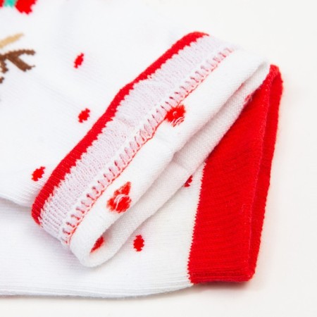 Women's socks "New Year's Deer", white color, size 23-25-3
